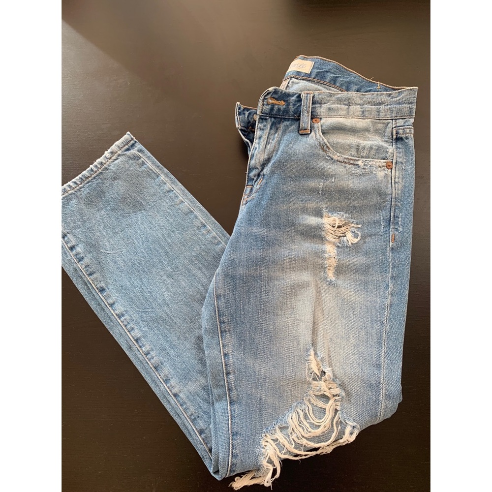 Madewell Boyfriend Jeans (light wash, distressed)